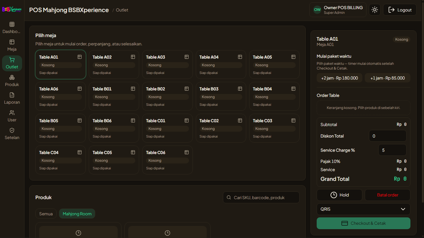 Sistem Billing Mahjong